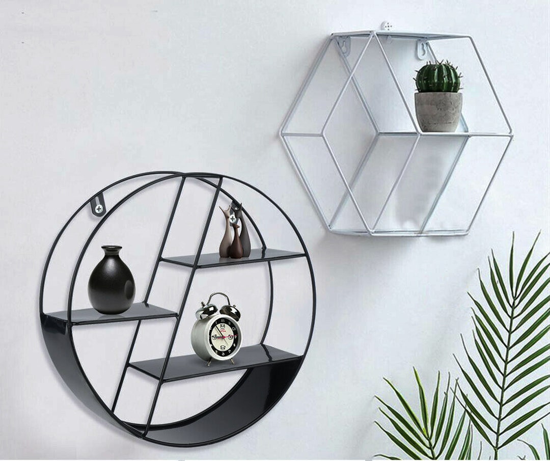 UK Unique Floating Shelves Metal Wall Shelf Hanging Etsy