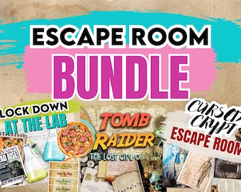 Escape room games. Escape room puzzle bundle.  BONUS Cypher Wheel. Adults print and play puzzle games. Download Print and Play