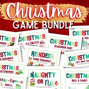 Christmas Game Party Bundle. Holiday party games,  Celebrate a with friends and family with our printable party games for kids & adults.