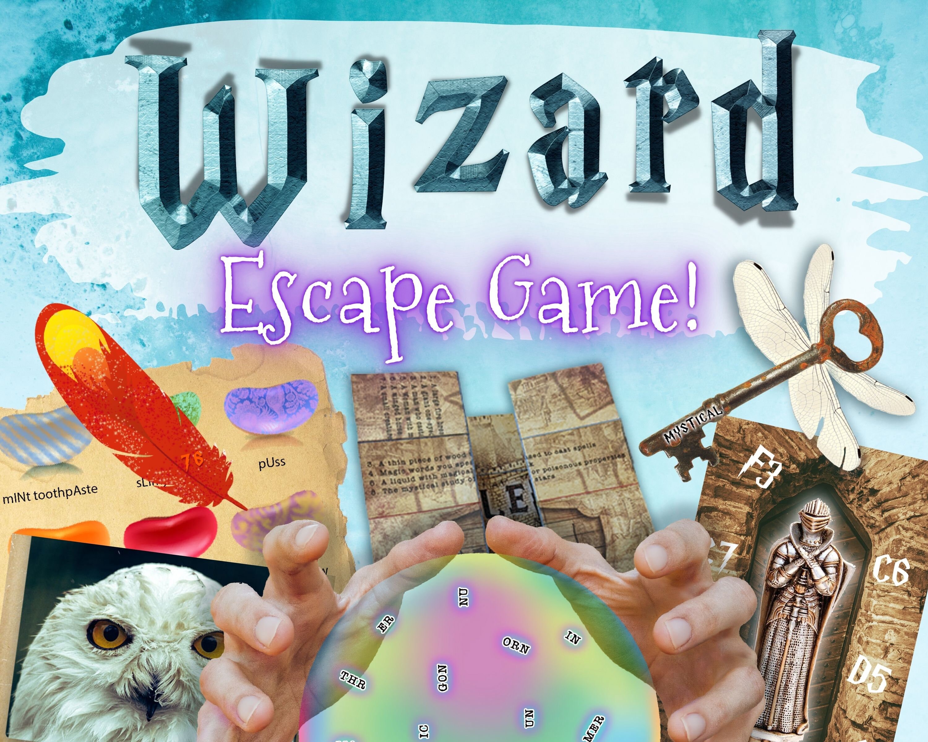 escape room game wizard themed diy printable puzzle game etsy