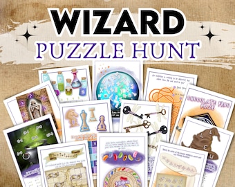 Wizard Treasure Hunt. Birthday treasure hunt for teens. Fun party scavenger hunt game for older kids. Download print and play!