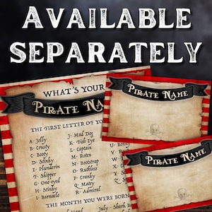 Pirate Decor, Pirate Party Signs. Printable Pirate Posters to Print at Home. Birthday Party Decor to Download, Print and Play image 7