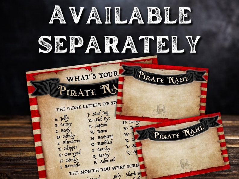 Pirate Decor, Pirate Party Signs. Printable Pirate Posters to Print at Home. Birthday Party Decor to Download, Print and Play image 7