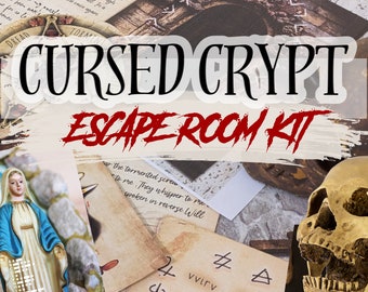 Escape room game. DIY Printable Puzzle Adventure for Adults, Teens. Escape Room Printable. Solve puzzles and escape. Cursed Crypt Escape Kit