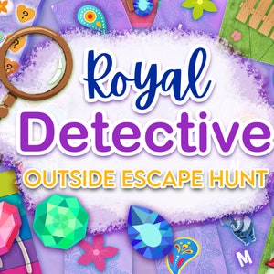 Royal Detective Kids Escape Room Treasure Hunt. Princess party activity. Great for early readers. A fun outside birthday party activity.