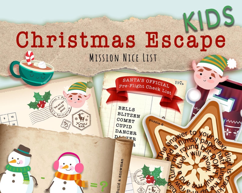 Escape room game. DIY Christmas themed escape room for