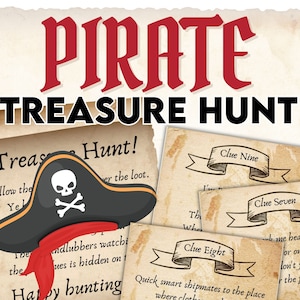Pirate Treasure Hunt - Fun Printable Scavenger Hunt Game for Kids - Perfect for Family Game Night or Pirate Birthday Party