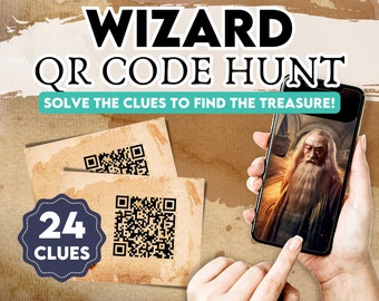 Wizard Treasure Hunt: QR Code Video Clues, Printable Party Game