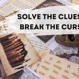 Escape room game. DIY Printable Puzzle Adventure for Adults, Teens. Escape Room Printable. Solve puzzles and escape. Cursed Crypt Escape Kit image 5