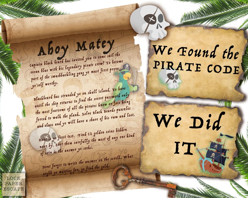 escape room game for kids escape room printable pirate etsy