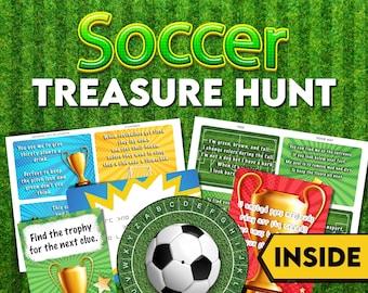 Soccer Birthday Treasure Hunt. Birthday present hunt. Indoor Activity, Puzzle Games. Birthday Scavenger Hunt, Instant Download. Printable