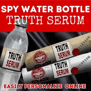 Spy Party Truth Serum Water Bottle Labels (Digital Download)