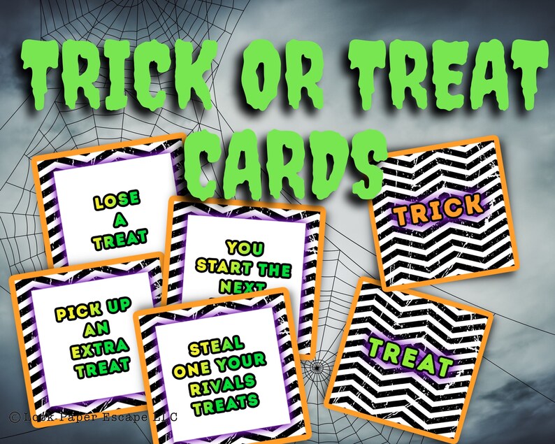 Halloween kids game. Trick-or-Treat Halloween tic-tac-toe game. Printable game, ready to download, print and play image 2