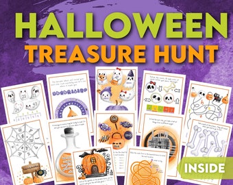 Halloween Treasure Hunt Clues: Fun Puzzles, Easy Setup (PDF)