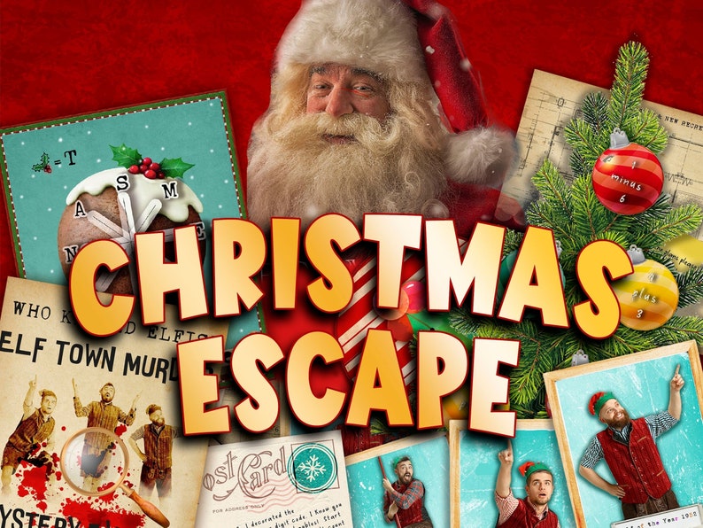 Christmas escape room. Festive DIY Escape room. Fun family game. Christmas party game, just Download, Print and Play. MC JINGLES image 1
