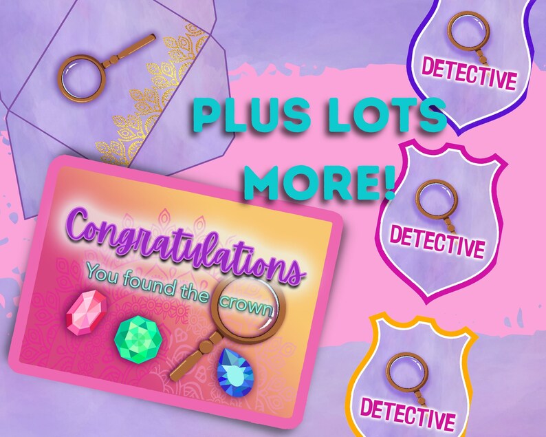 Kids escape room extras. Congratulations certificate and printable detective badges.