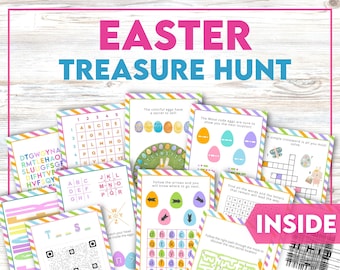 Easter Treasure Hunt for Teens. Scavenger hunt to solve secret messages great for older kids.