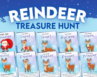 Kids Christmas Reindeer Scavenger Hunt Game (Printable)