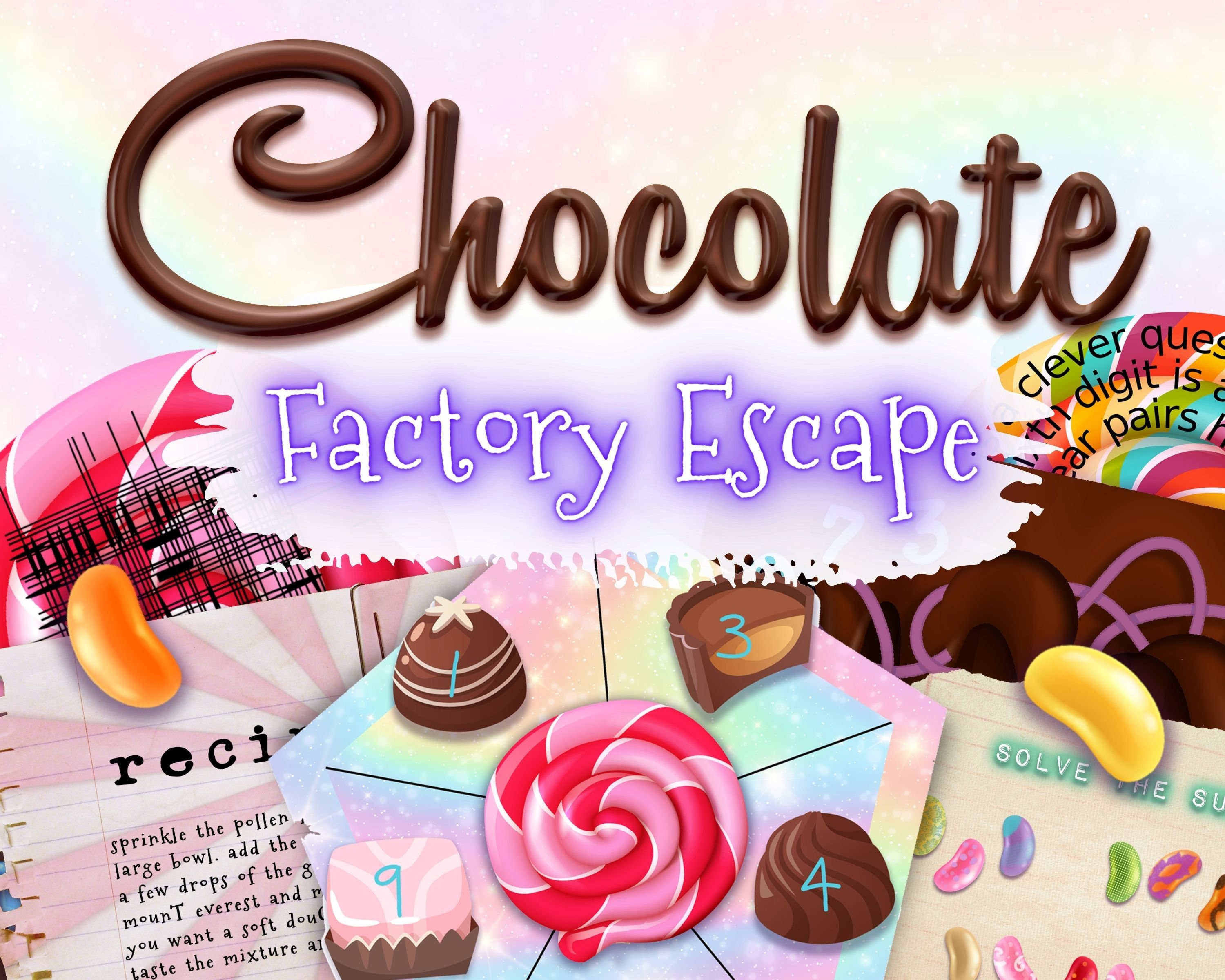 Escape Room Game for Kids. Chocolate Factory Themed (Download Now