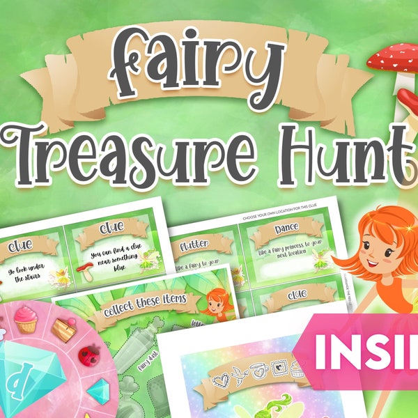 Birthday Escape Room Hunt. Fairy Themed puzzle game. Fairytale Birthday Party Game, Surprise Present Reveal. Kids Activity Puzzle Game.