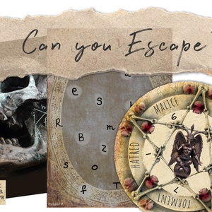 Escape room game. DIY Printable Puzzle Adventure for Adults, Teens. Escape Room Printable. Solve puzzles and escape. Cursed Crypt Escape Kit image 8