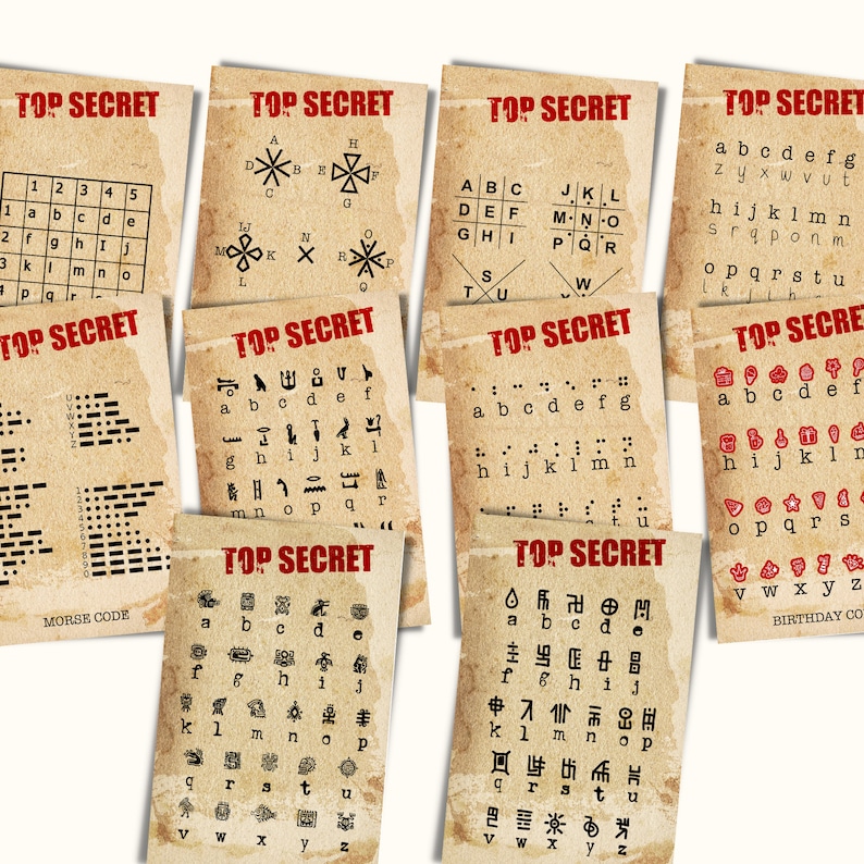 Spy Party Game, DIY Escape Room Prop. 11 Ciphers and Codes With ...