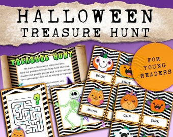Halloween Treasure Hunt Kit: Printable Clues & Puzzles (Digital Download)