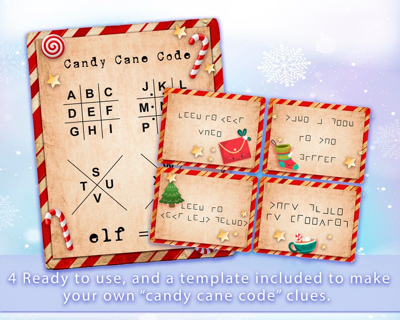 Christmas Scavenger Hunt. Elf Treasure Hunt Game. Over 24 Individual ...