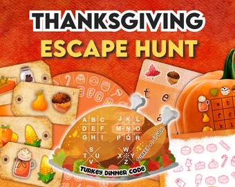 Thanksgiving Escape Room Hunt. Fun Thanksgiving game, solve secret codes and hunt for treasure in this fab kids Thanksgiving activity.