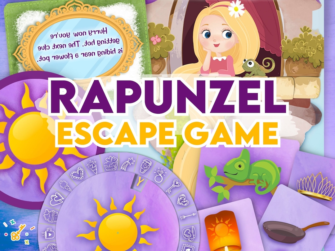 Kids Escape Room Rapunzel's Birthday Treasure Hunt. Colorful Puzzles ...