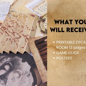 Escape room game. DIY Printable Puzzle Adventure for Adults, Teens. Escape Room Printable. Solve puzzles and escape. Cursed Crypt Escape Kit image 2