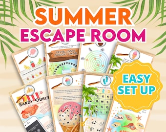 Summer Fun Escape Room for Kids. Printable Puzzle Game. Birthday Party Game with Clues - Tween Puzzle Activity for Camp or Family Game Night