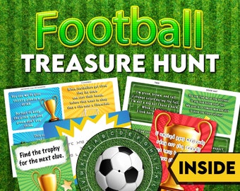 Football Birthday Treasure Hunt. Birthday present hunt. Indoor Activity, Puzzle Games. Birthday Scavenger Hunt, Instant Download. Printable
