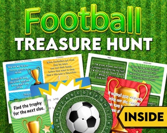 Football Birthday Treasure Hunt. Birthday present hunt. Indoor Activity, Puzzle Games. Birthday Scavenger Hunt, Instant Download. Printable.