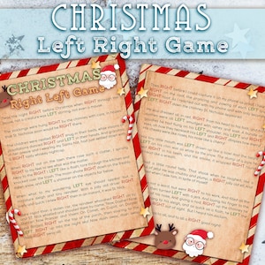 Christmas Right Left Gift Exchange Game: Night Before Christmas Story (Digital File)