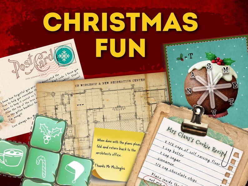 Christmas escape room. Festive DIY Escape room. Fun family game. Christmas party game, just Download, Print and Play. MC JINGLES 画像 6