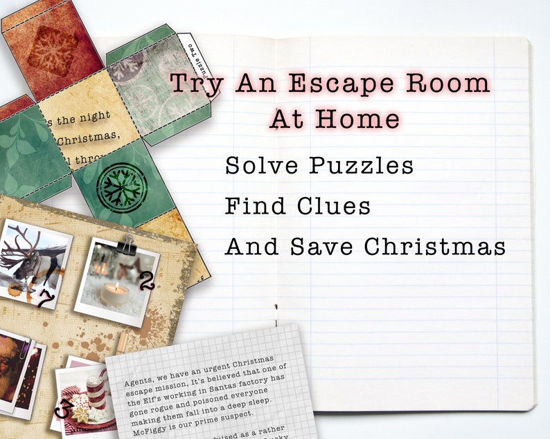Escape room game. DIY printable Christmas themed escape room.. Etsy