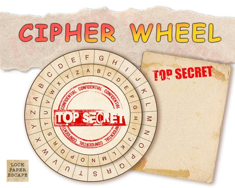 Cipher wheel printable spy escape room prop. Fun Spy secret | Etsy