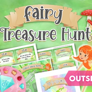 Fairy Escape Room Hunt. Fairytale Birthday Present Hunt, Surprise Present Reveal. Outside secret code hunt game. Decode the Clues.