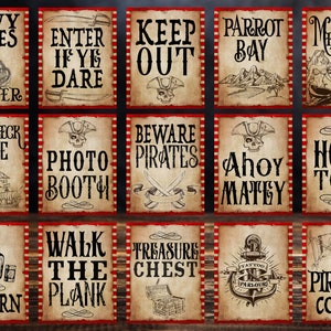 Pirate Decor, Pirate Party Signs. Printable Pirate Posters to Print at Home. Birthday Party Decor to Download, Print and Play image 5