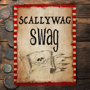 Pirate Decor, Pirate Party Signs. Printable Pirate Posters to Print at Home. Birthday Party Decor to Download, Print and Play image 4