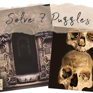 Escape room game. DIY Printable Puzzle Adventure for Adults, Teens. Escape Room Printable. Solve puzzles and escape. Cursed Crypt Escape Kit image 7