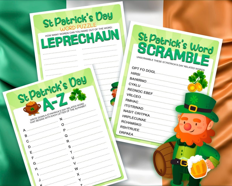 St Patrick's Day Game Bundle. Celebrate the luckiest day of the year with our printable party games and props for kids & adults. image 6