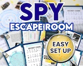 Kids Spy Escape Room, DIY Escape Room Game, Spy Party Activity, Printable Spy Mission Party Kit, Spy Escape Room Puzzles,Secret Agent Party