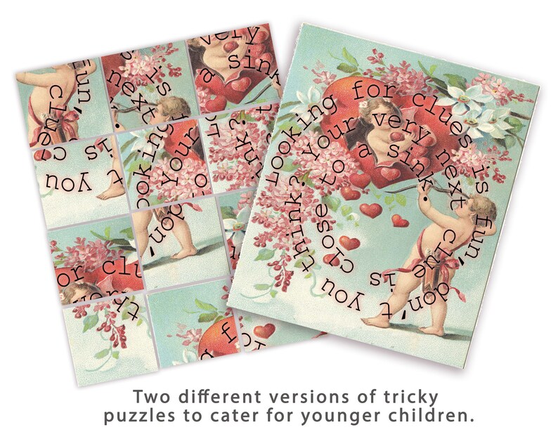 valentine treasure hunt game printable treasure hunt puzzle etsy