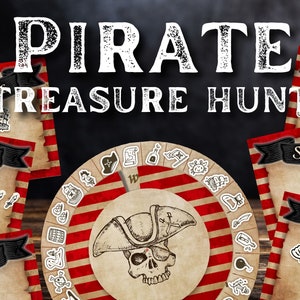 Pirate Treasure Hunt, Inside and Outside. Printable Pirate Party Game. Download, Print and Play! Teen Treasure Hunt Activity.