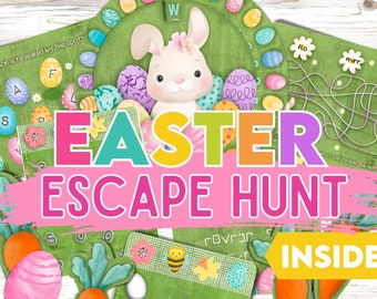 Easter Escape Room Hunt. Inside Easter Egg Hunt. Printable Easter Activity. Mini Escape Room Game Perfect For a Teenagers Easter Activity.