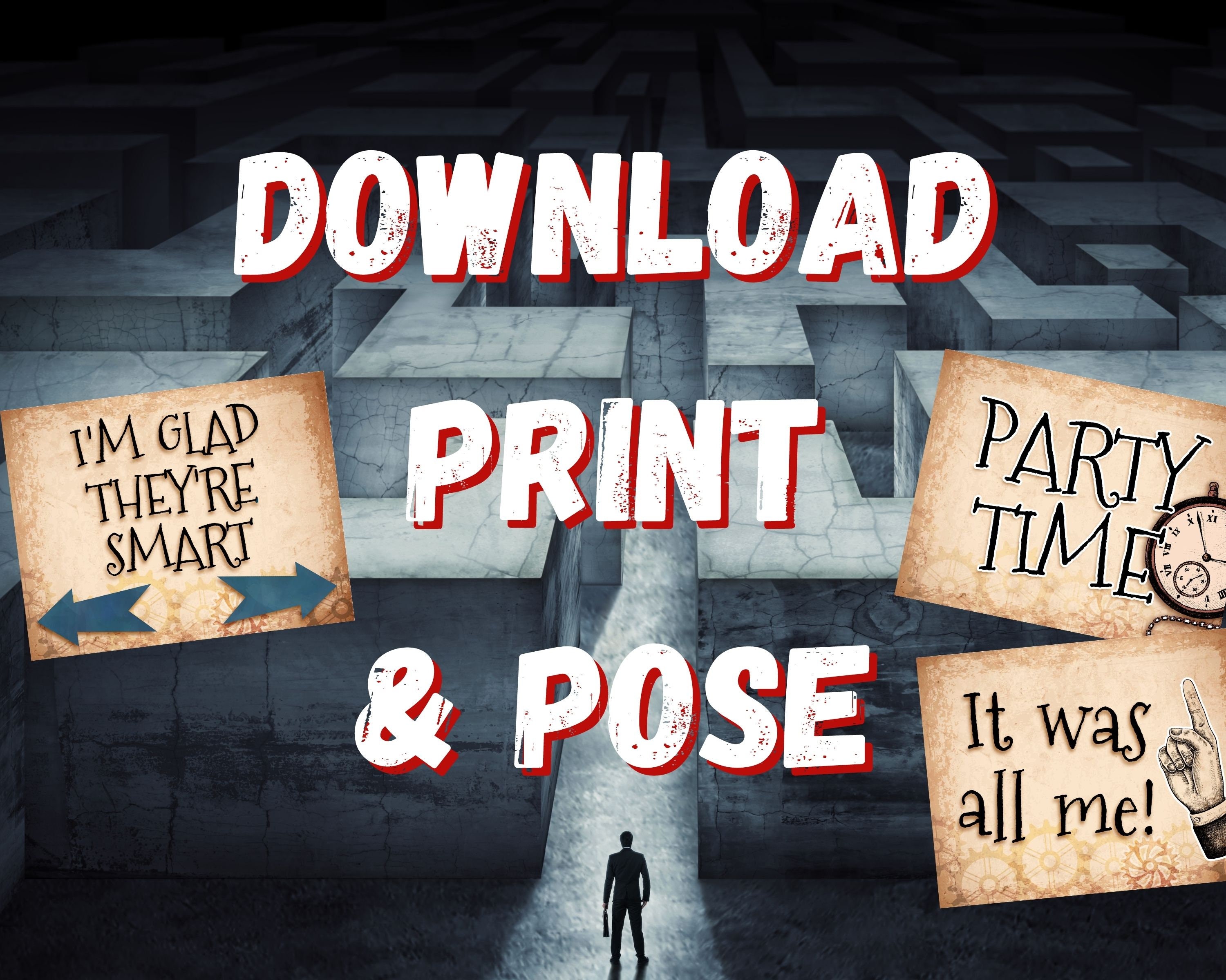 Escape Room Photo Prop Printable. Escape Room Signs Fun Photo - Etsy