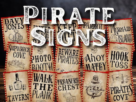 Pirate Decor, Pirate Party Signs. Printable Pirate Posters to Print at