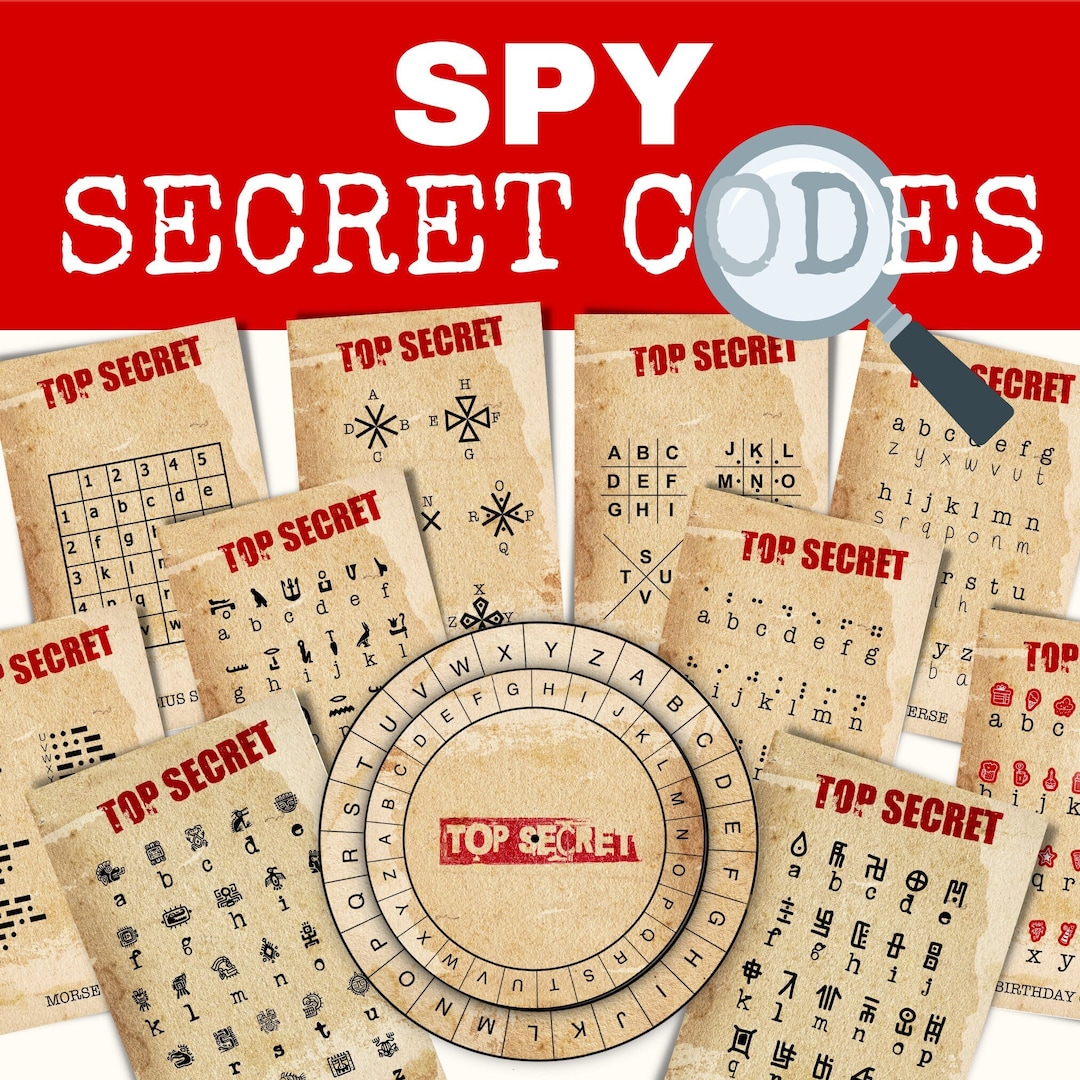Spy Party Game, DIY Escape Room Prop. 11 Ciphers and Codes With